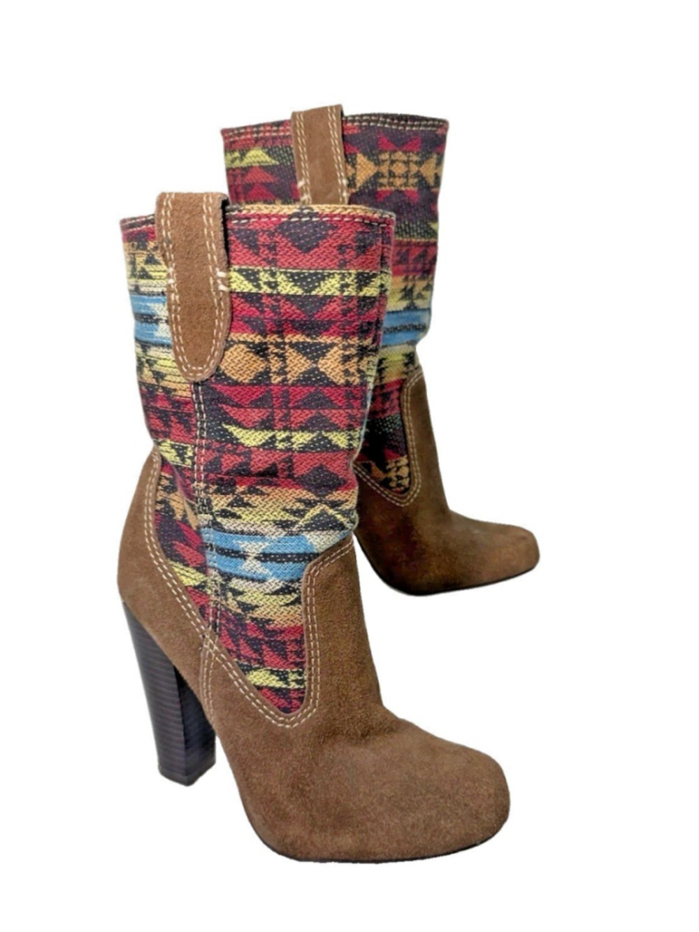 MIA EXPLORER Southwest Print Cowboy Boots SANTA FE BOOT size 7 rare